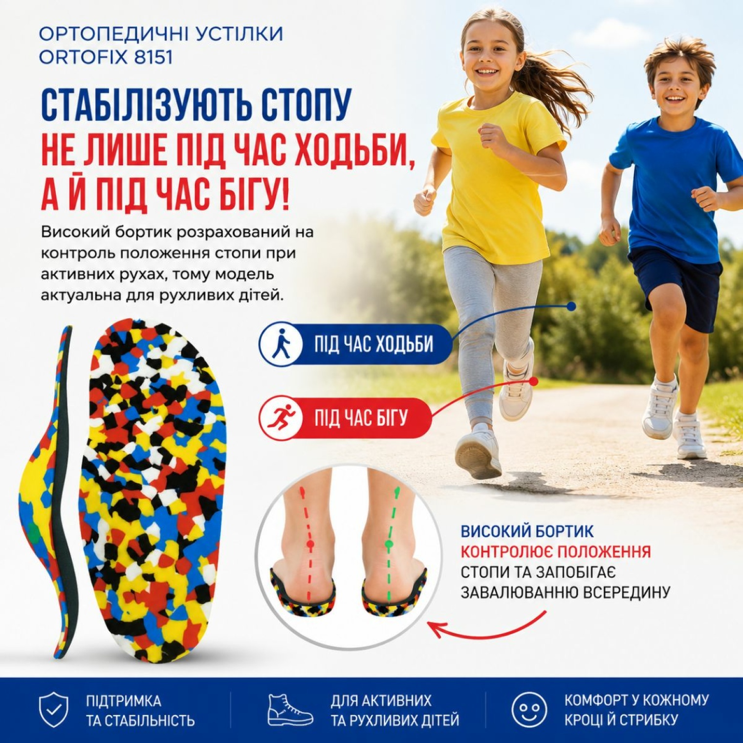 Стабілізують стопу не лише під час ходьби, а й під час бігу