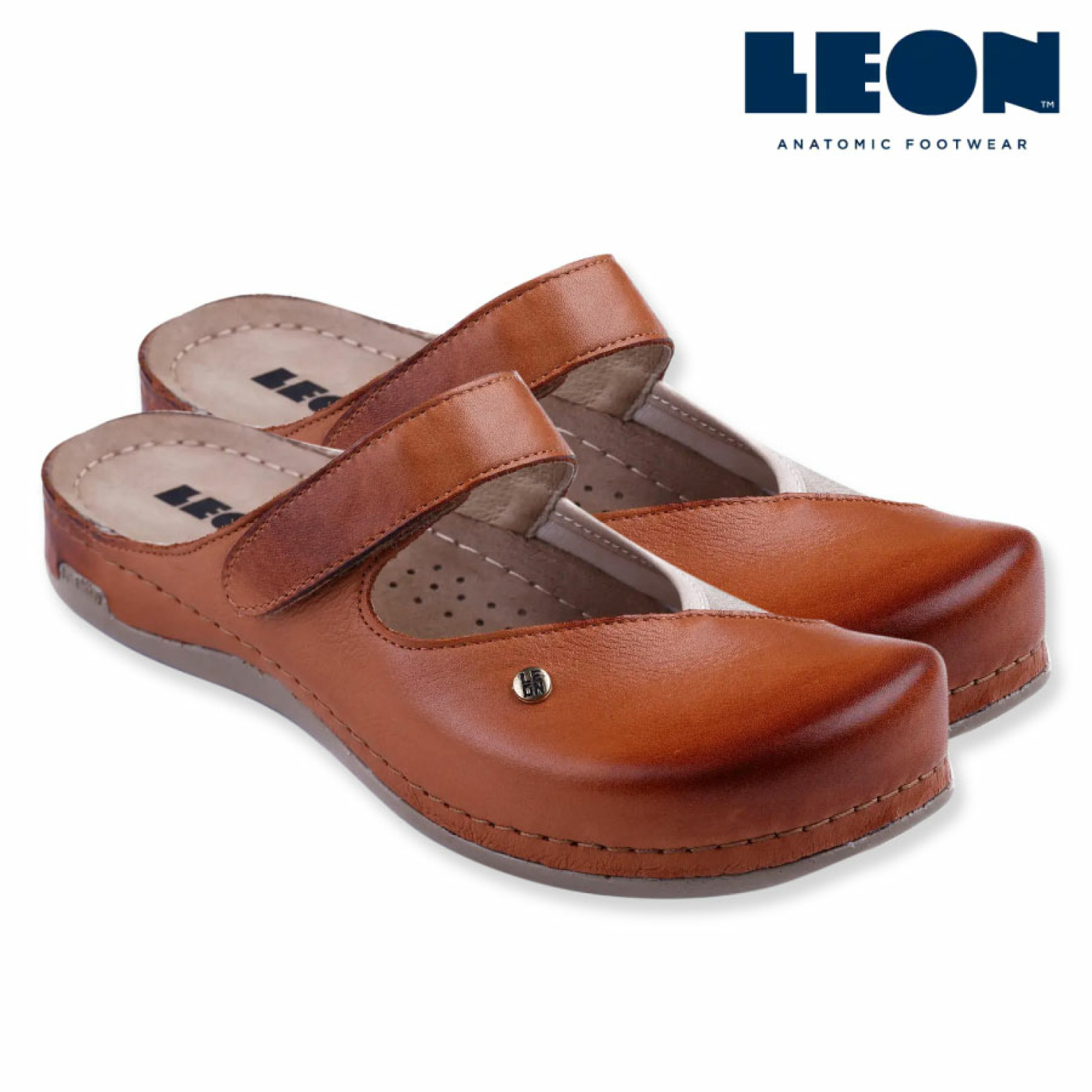 Анатомические тапочки-сабо Leon 953 (коричневые)
