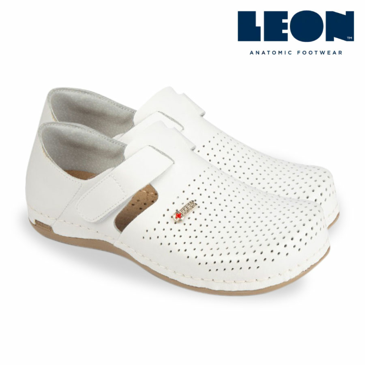 Сабо жіночі шкіряні Leon 959 закриті, (білі)