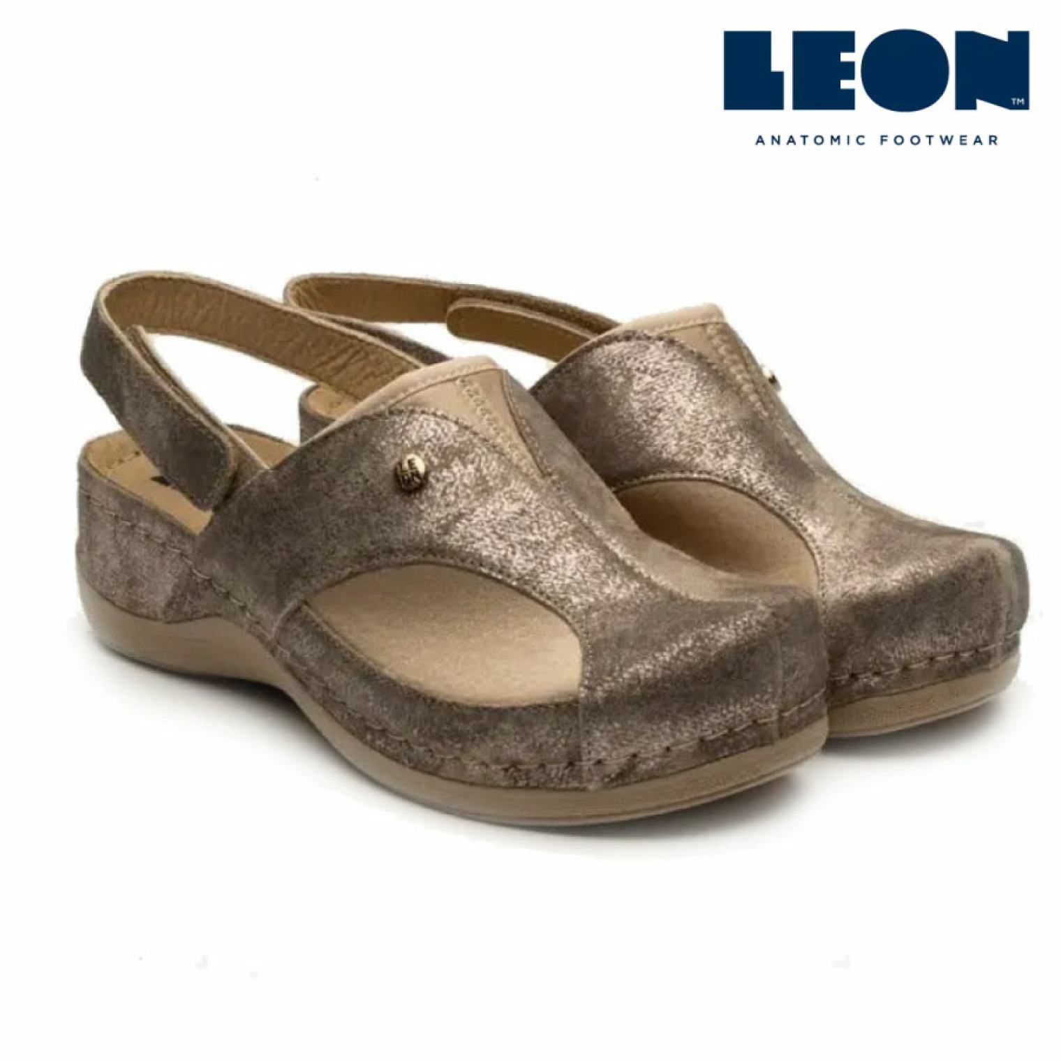 Анатомические тапочки-сабо Leon 913 (серый блеск)
