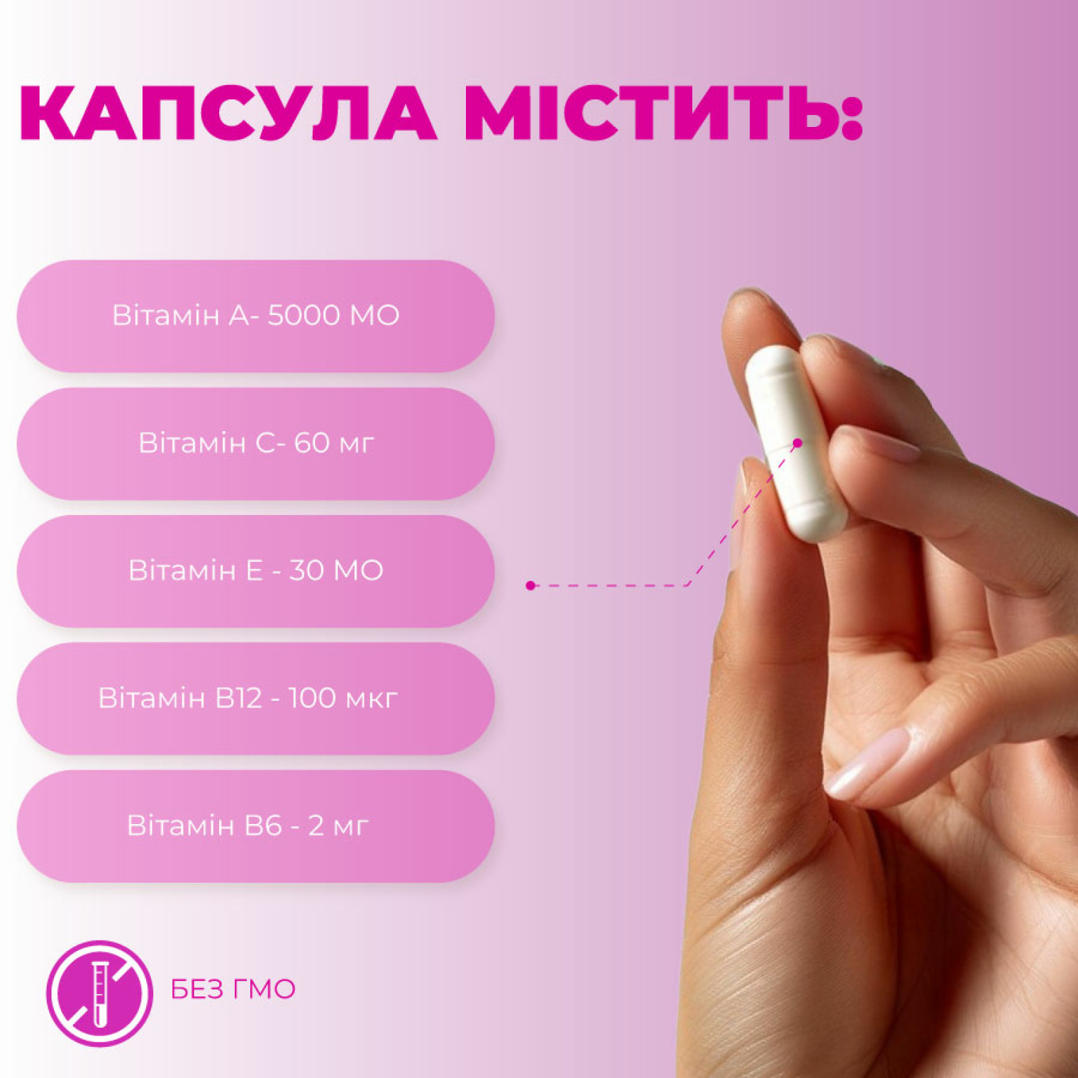 Три капсули на день містять: