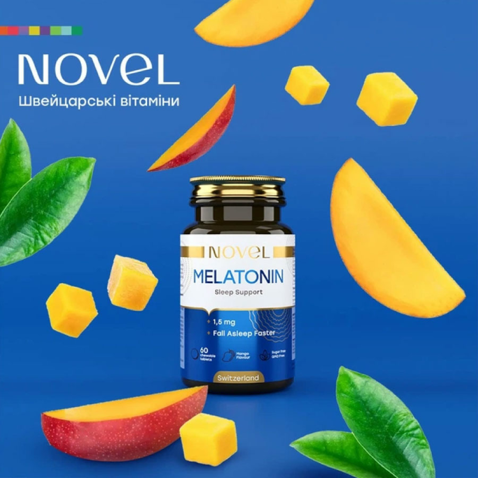 <span data-mce-style="color: rgb(0, 45, 168);" style="color: rgb(0, 45, 168);">Вітаміни жувальні NOVEL Мелатонін 1,5 мг №60</span>