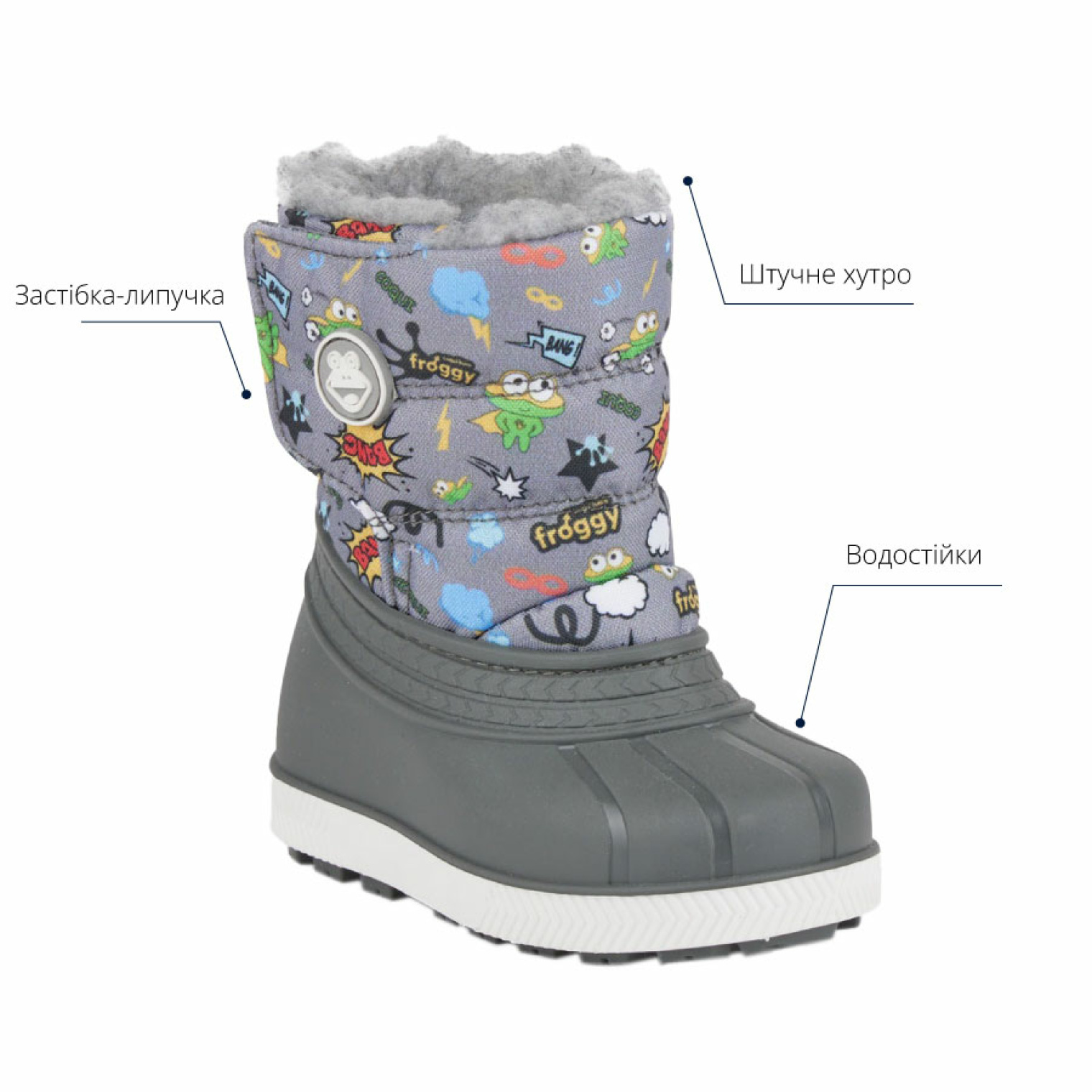 Дитячі чоботи сноубутси COQUI MIKI (5042 сірий)
