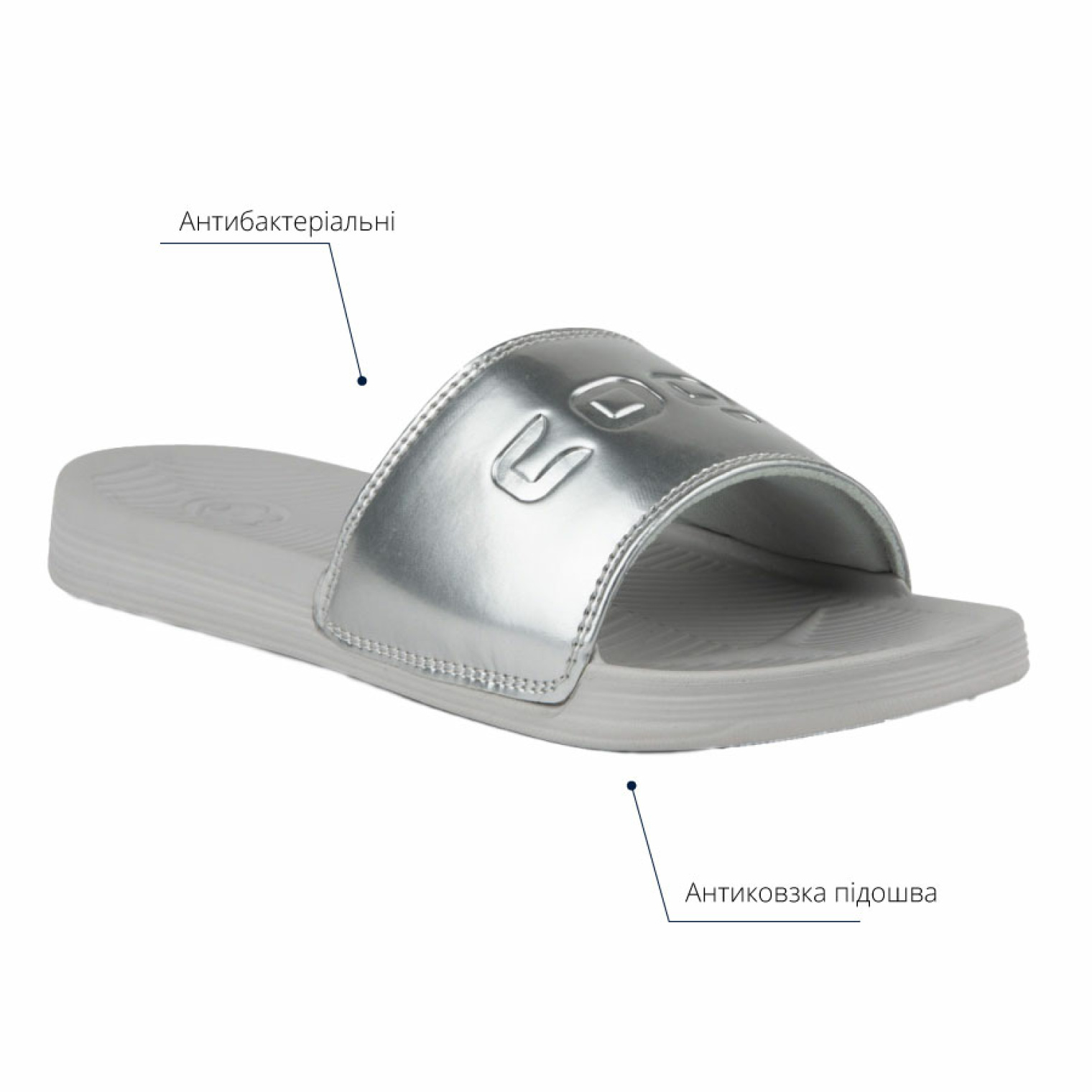 Шльопанці жіночі COQUI SANA 6343 (срібний)