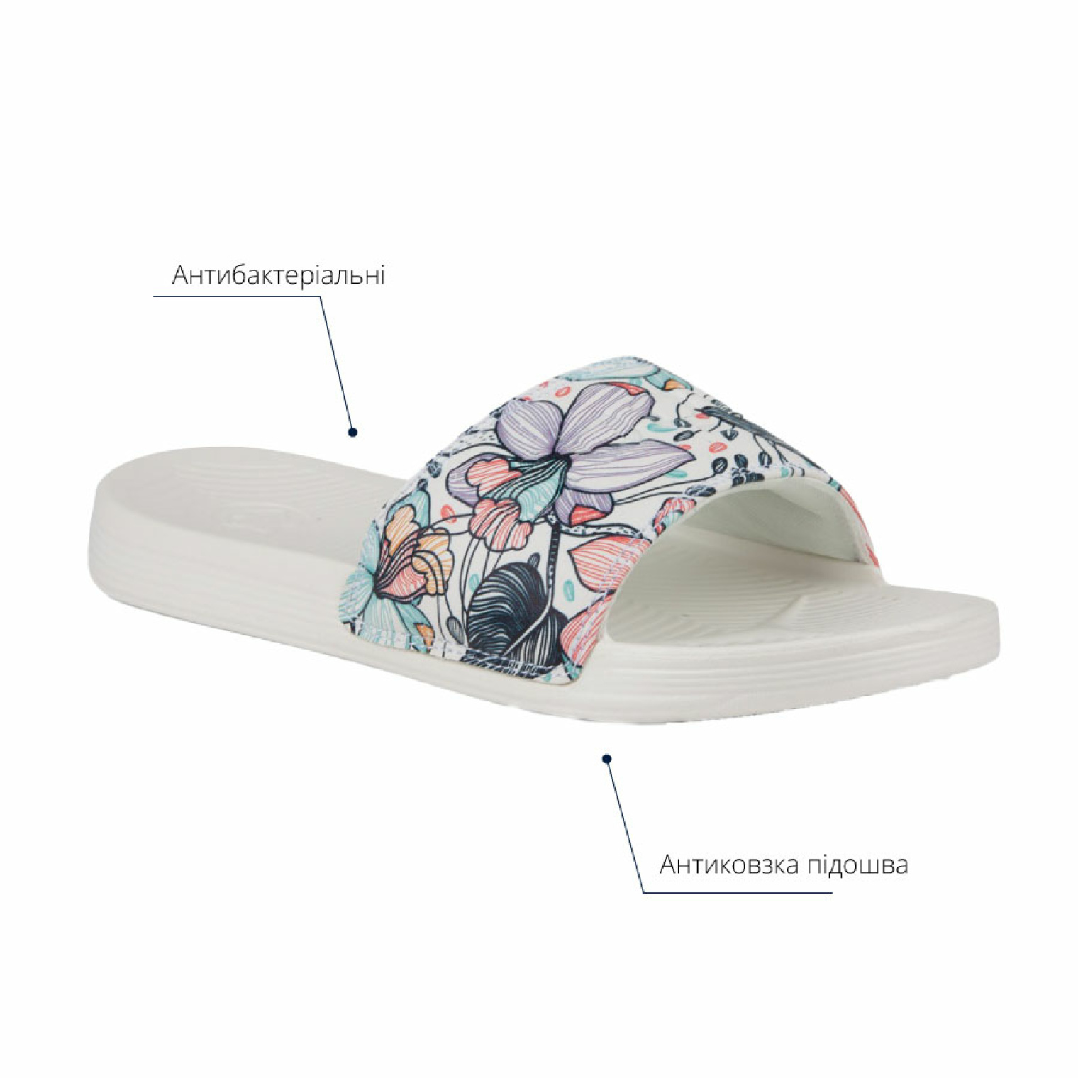 Шльопанці жіночі COQUI SANA 6343 (квітковий принт)