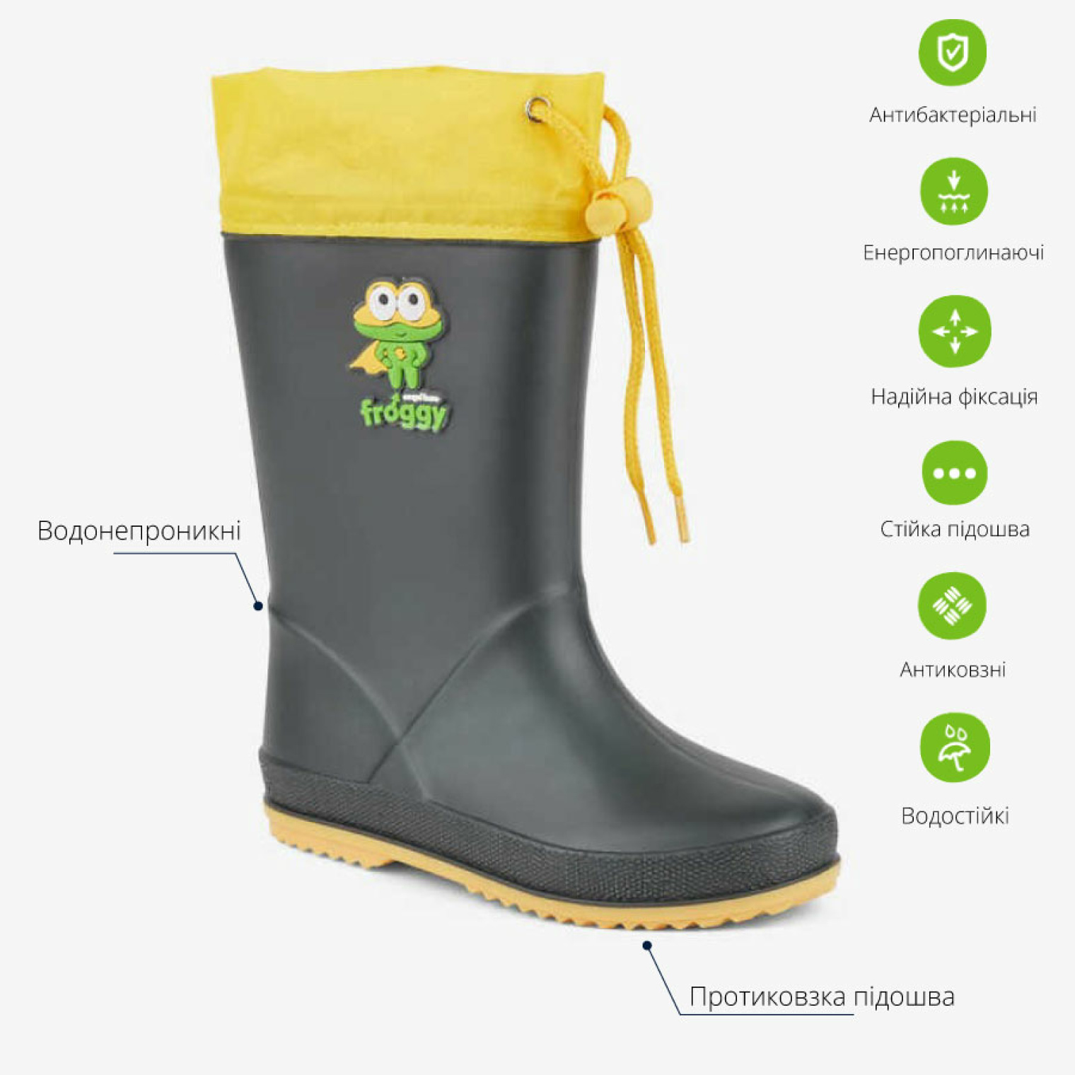 <span data-mce-style="color: rgb(0, 0, 0);" style="color: rgb(0, 0, 0);">Особливості чобіт COQUI RAINY</span>