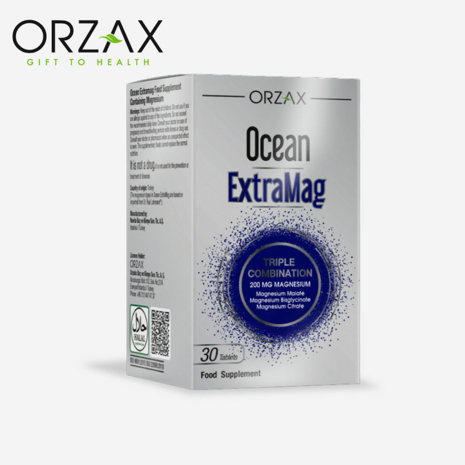 <span data-mce-style="color: rgb(0, 0, 0);" style="color: rgb(0, 0, 0);">Диетическая добавка ORZAX Ocean Экстрамагний (30 таблеток).</span>