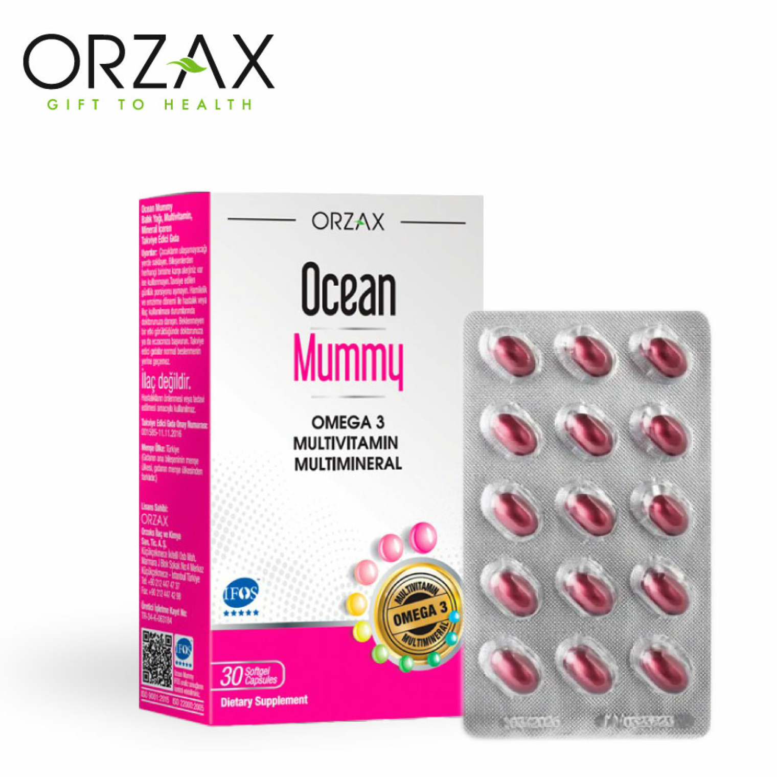 <span style="color: rgb(0, 0, 0);" data-mce-style="color: rgb(0, 0, 0);">Диєтична добавка мультивітамінний комплекс для вагітних ORZAX Ocean Mummy (30 капсул)</span>