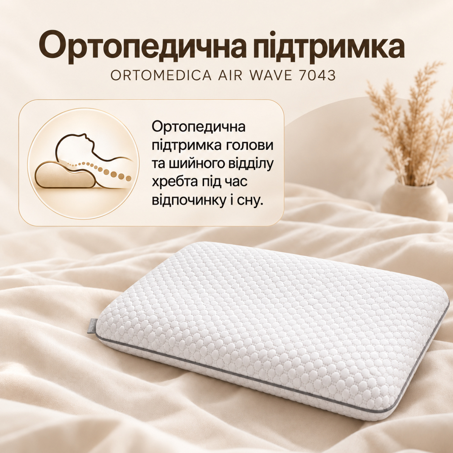 <span data-mce-style="color: rgb(0, 0, 0);" style="color: rgb(0, 0, 0);"><strong>Ортопедична подушка Ortomedica Air Rest </strong>розроблена для комфортної підтримки голови та шийного відділу хребта під час відпочинку і сну.</span>