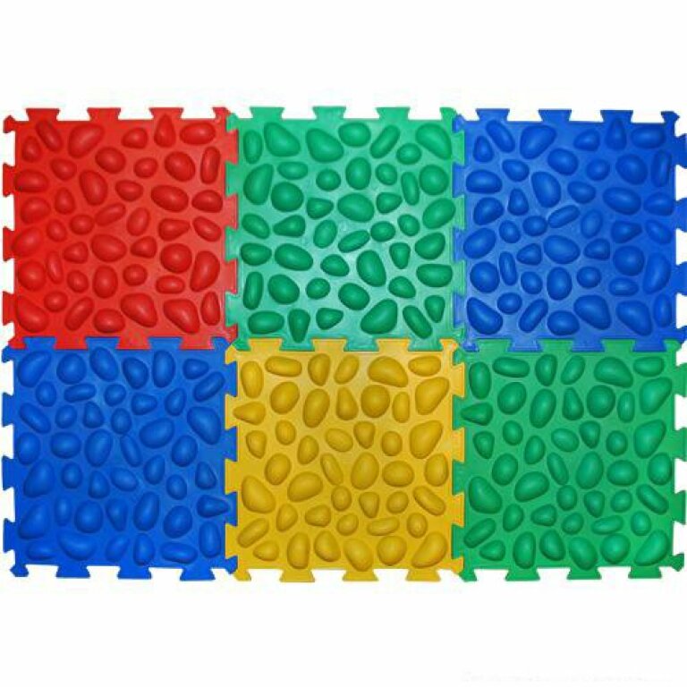 Массажный коврик Ортек Пазлы 6 элементов с эффектом морской гальки