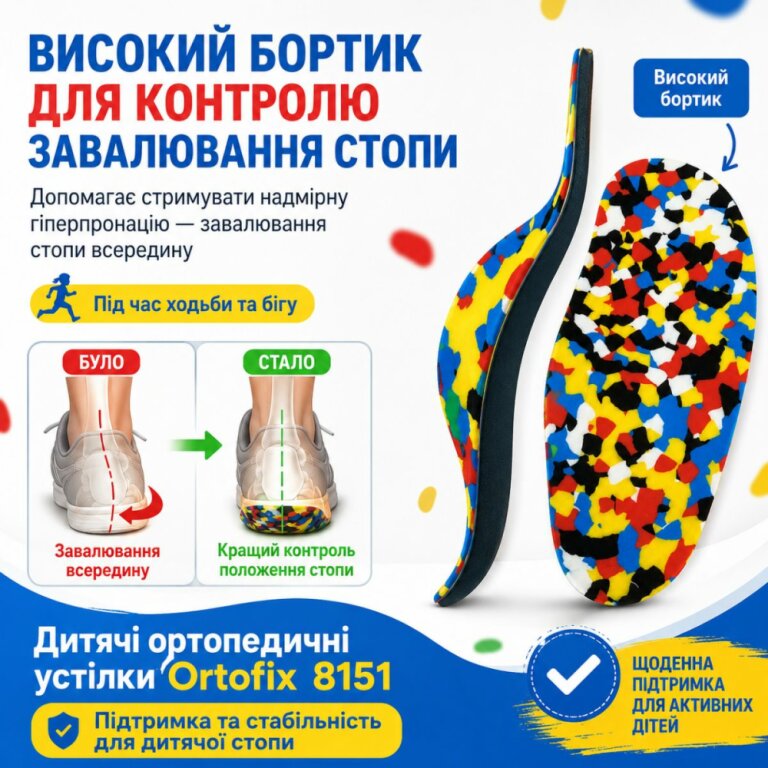 Дитячі ортопедичні устілки Ortofix (Ортофікс) 8151