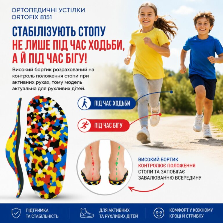 Дитячі ортопедичні устілки Ortofix (Ортофікс) 8151