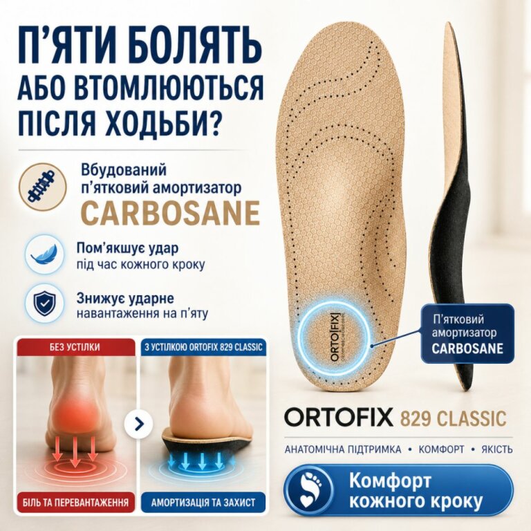 Ортопедические стельки Ortofix (Ортофикс) 829 Classic для повседневной обуви