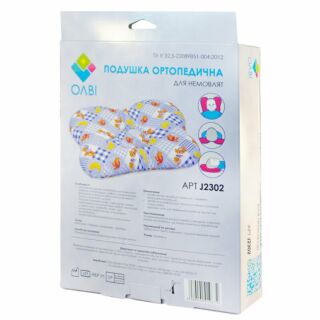 Ортопедическая подушка для новорожденных Ортекс "Бабочка" J2302 box