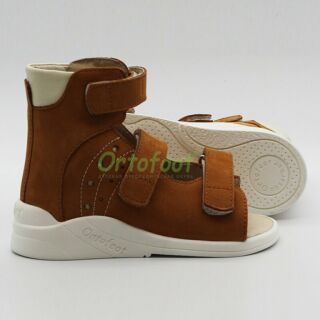 Лечебные ортопедические босоножки Ortofoot 121 Active L рыжий нубук