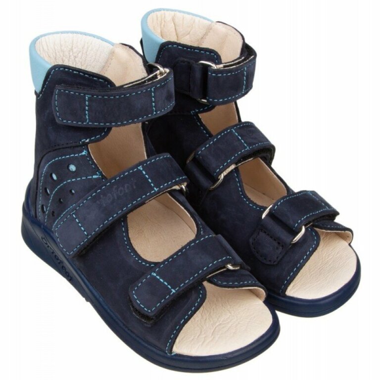 Лікувальні ортопедичні босоніжки Ortofoot 121 Active L синій нубук