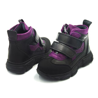 Дитячі Анатомічні черевики Ortomedica 359-02 профілактичні чорно-фіолетові