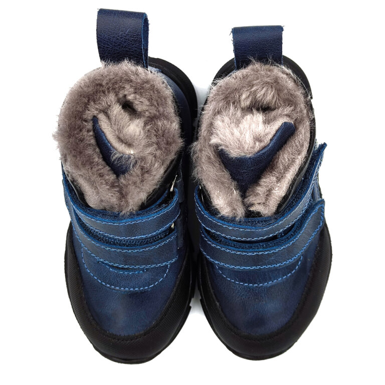 Дитячі Анатомічні черевики з хутром Ortomedica 364-05 профілактичні сині