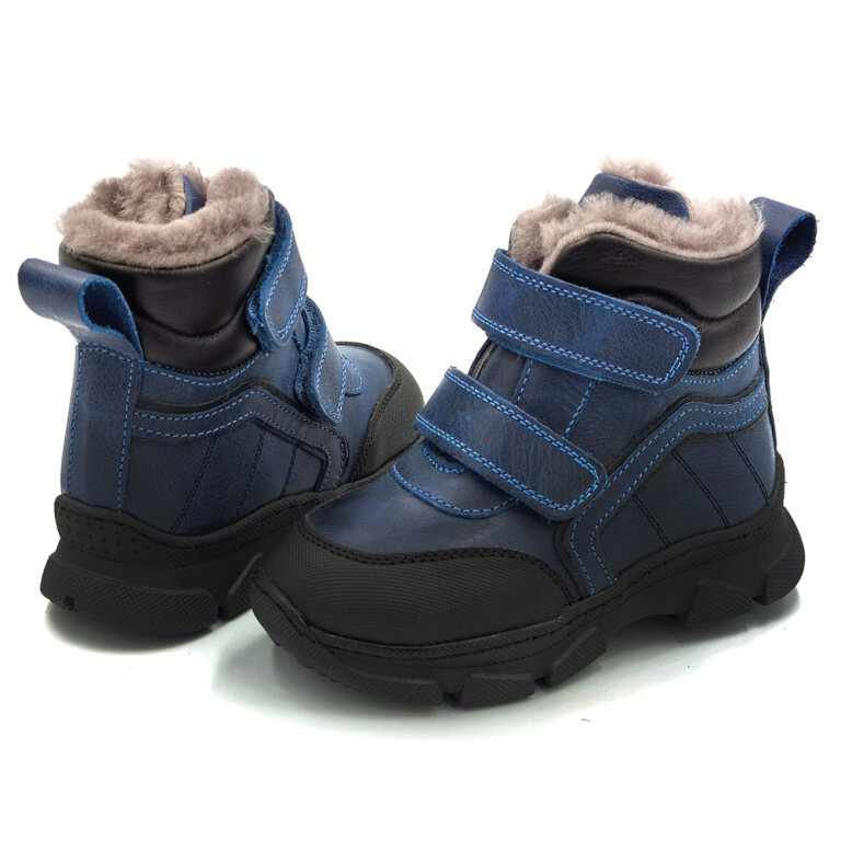 Дитячі Анатомічні черевики з хутром Ortomedica 364-05 профілактичні сині