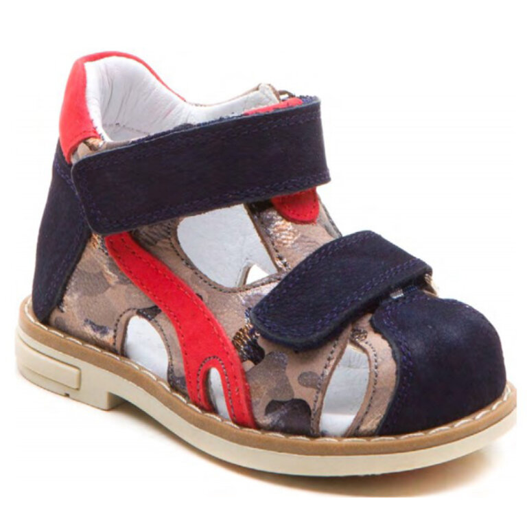 Дитячі Анатомічні босоніжки Ortomedica 220-02 срібло-синій