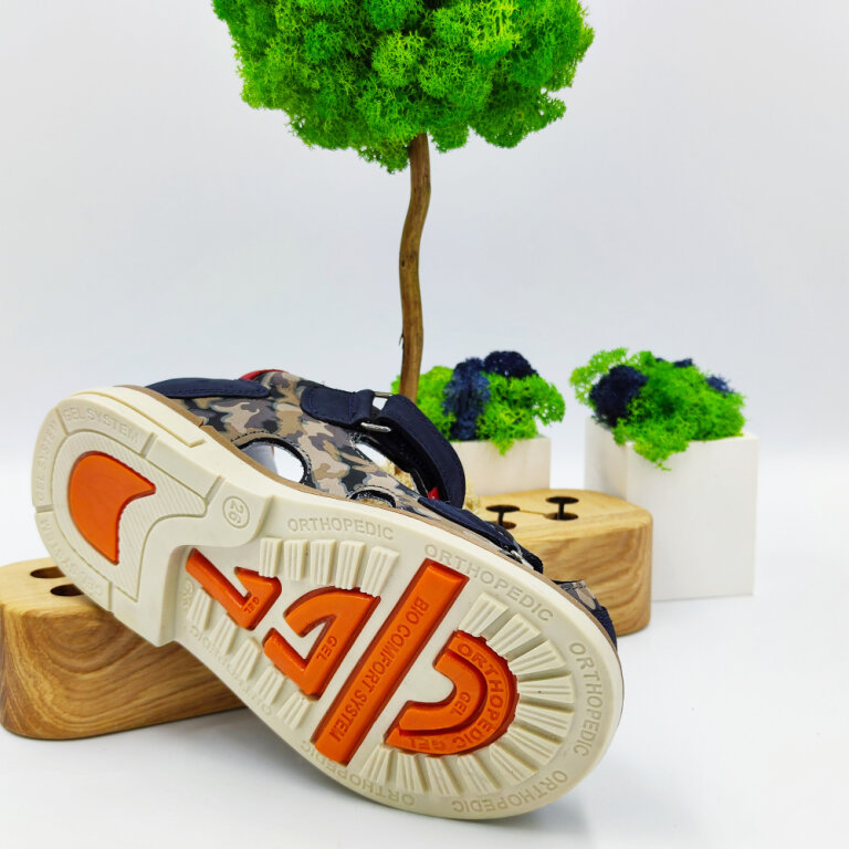 Дитячі Анатомічні босоніжки Ortomedica 220-02 срібло-синій