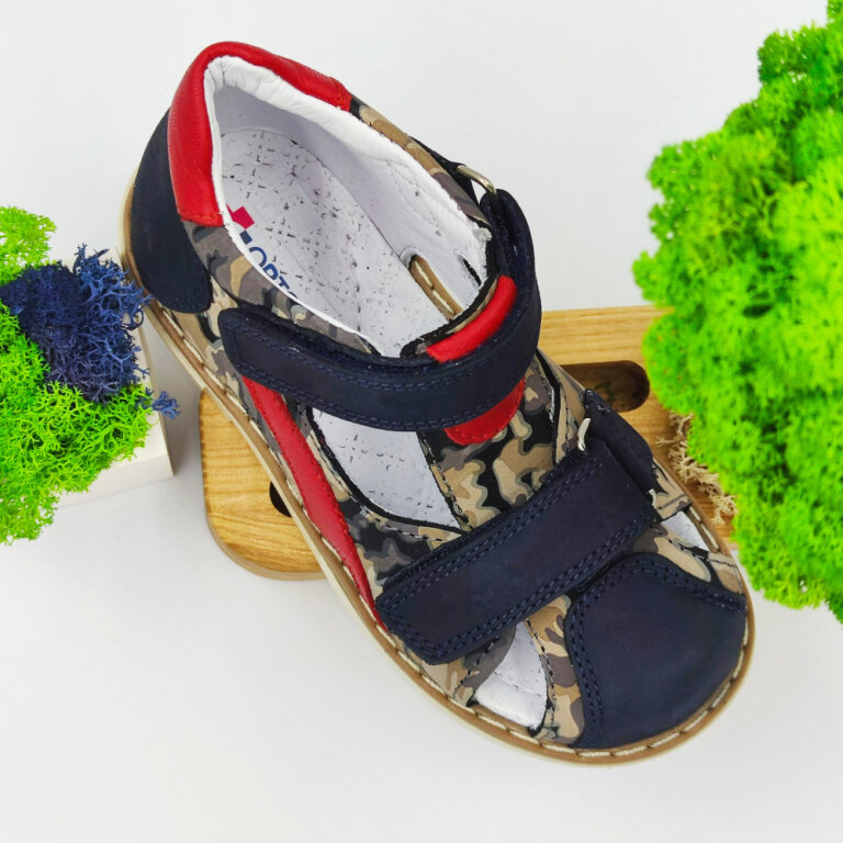 Дитячі Анатомічні босоніжки Ortomedica 220-02 срібло-синій