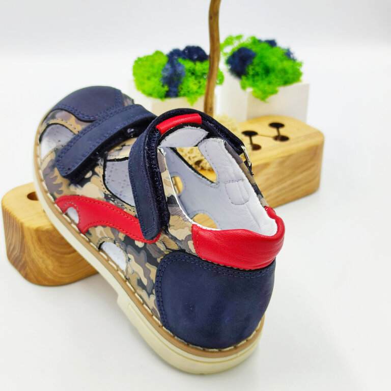 Дитячі Анатомічні босоніжки Ortomedica 220-02 срібло-синій