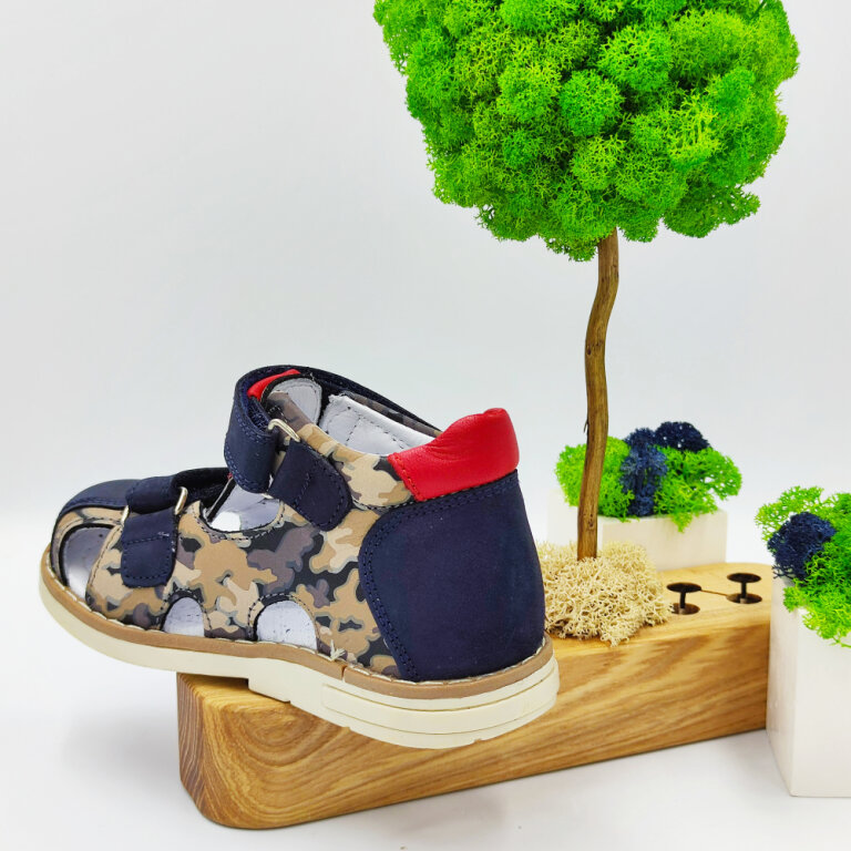 Дитячі Анатомічні босоніжки Ortomedica 220-02 срібло-синій