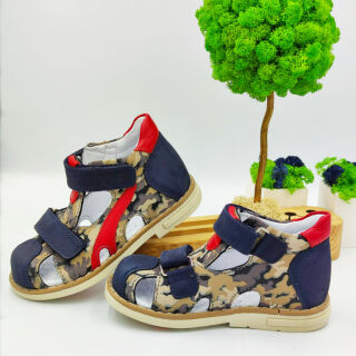 Дитячі Анатомічні босоніжки Ortomedica 220-02 срібло-синій