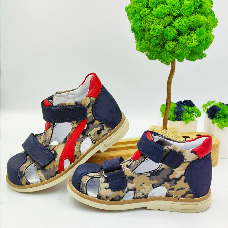 Дитячі Анатомічні босоніжки Ortomedica 220-02 срібло-синій