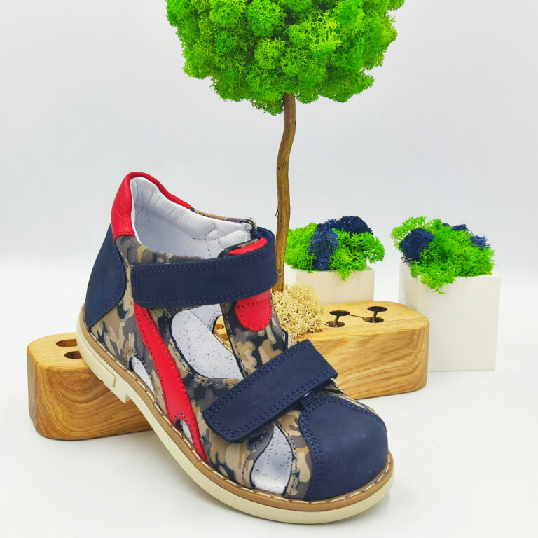 Дитячі Анатомічні босоніжки Ortomedica 220-02 срібло-синій