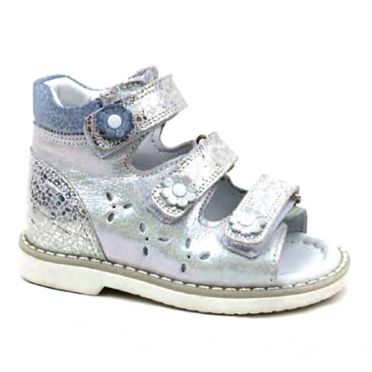 Дитячі Анатомічні босоніжки Ortomedica 141-03 анатомічні, срібло