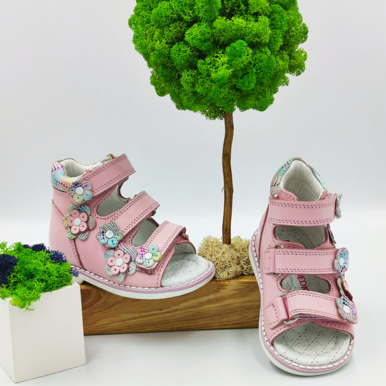 Босоножки Анатомические детские Ortomedica 230-01 анатомические, розовые