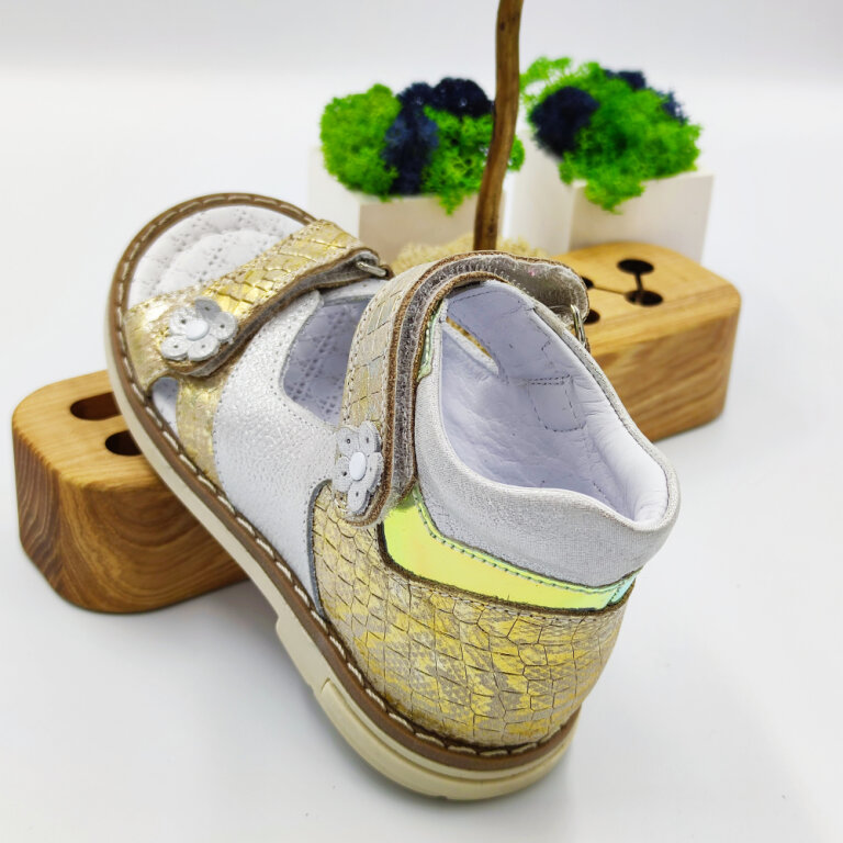 Босоножки Анатомические детские Ortomedica 226-01 анатомические, серебро