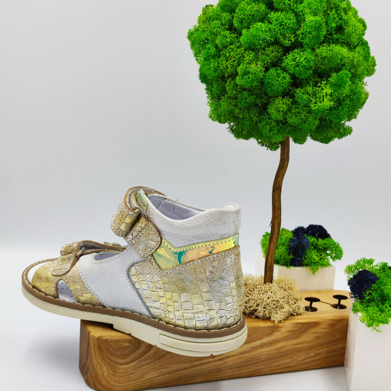 Босоножки Анатомические детские Ortomedica 226-01 анатомические, серебро