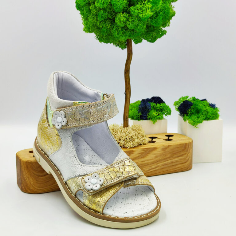 Босоножки Анатомические детские Ortomedica 226-01 анатомические, серебро