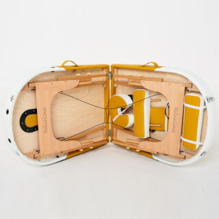 Массажный стол RelaxLine Sahara желтый/белый, переносной