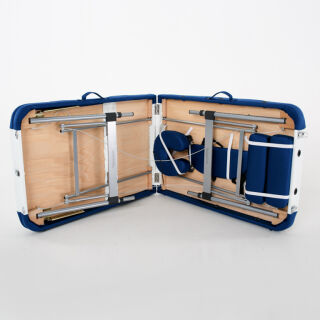 Массажный стол RelaxLine King белый/темно-синий увеличенный