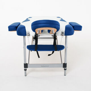 Массажный стол RelaxLine King белый/темно-синий увеличенный