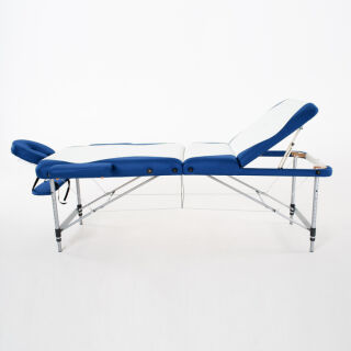 Массажный стол RelaxLine King белый/темно-синий увеличенный