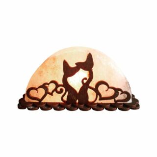 Солевая лампа "Коты с сердечками" 1,5кг