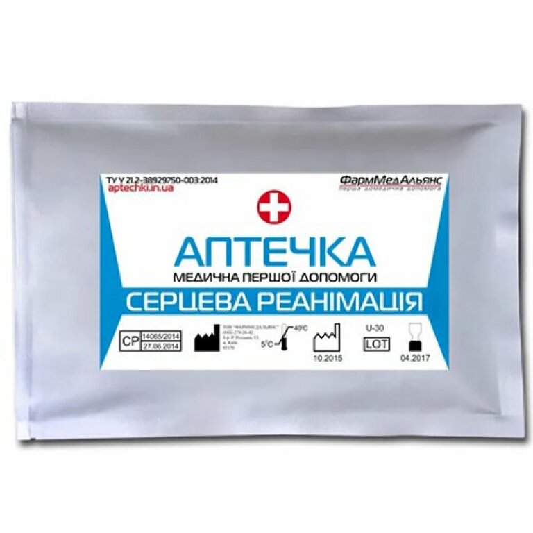 Пакет-аптечка сердечной реанимации, карманная