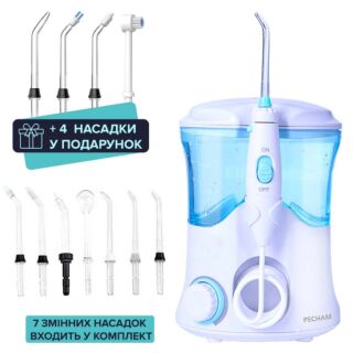 Іригатор PECHAM Professional 600 мл білий – стаціонарний зубний іригатор з насадками для догляду за ротовою порожниною.
