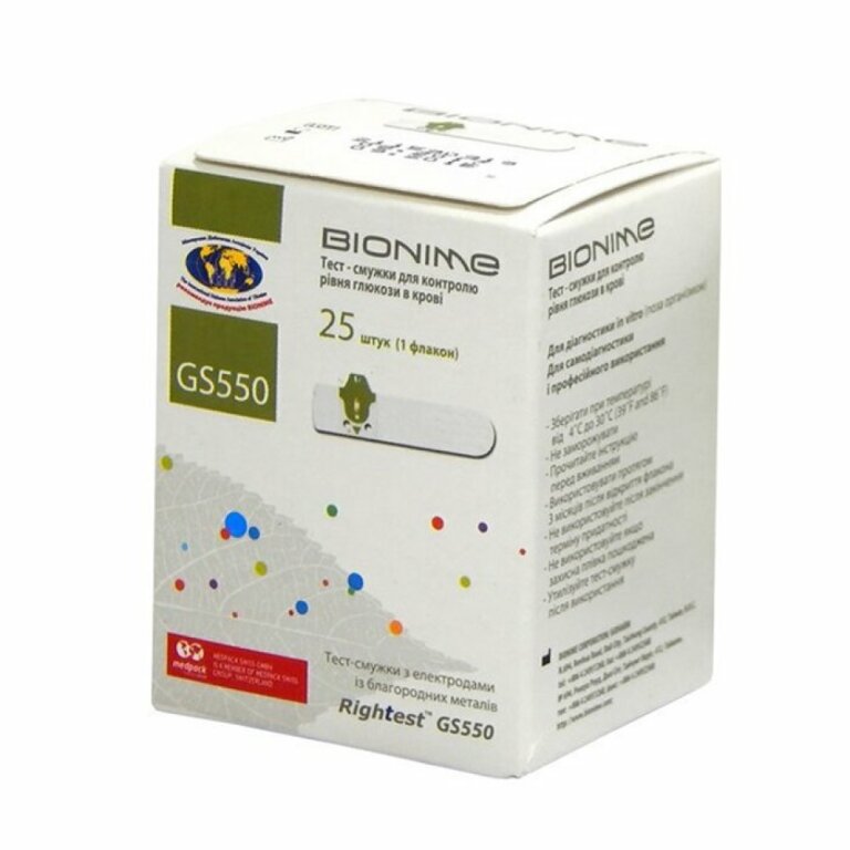 Тест-полоски Bionime Rightest GS 550 (GM 550) N25