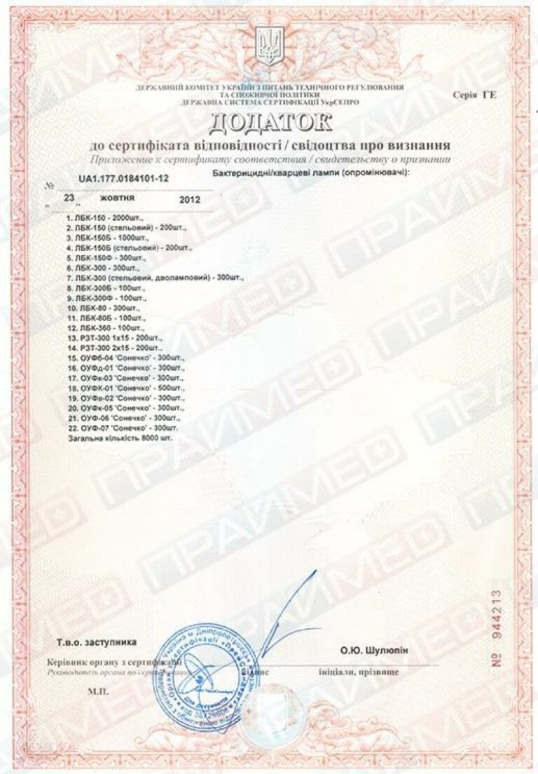 Облучатель Праймед Солнышко ОУФВ 02