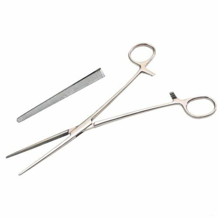 Затискач Більрот, зубчастий, прямий, 198 мм, №2