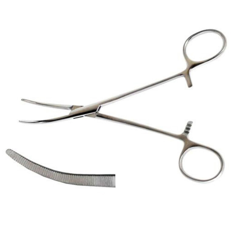 Затискач Більрот, зубчастий, вигнутий 158 мм, № 1