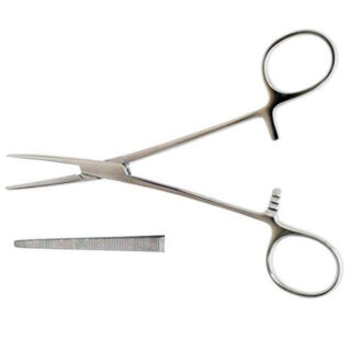 Затискач Більрот, зубчастий, прямий 160 мм, №1