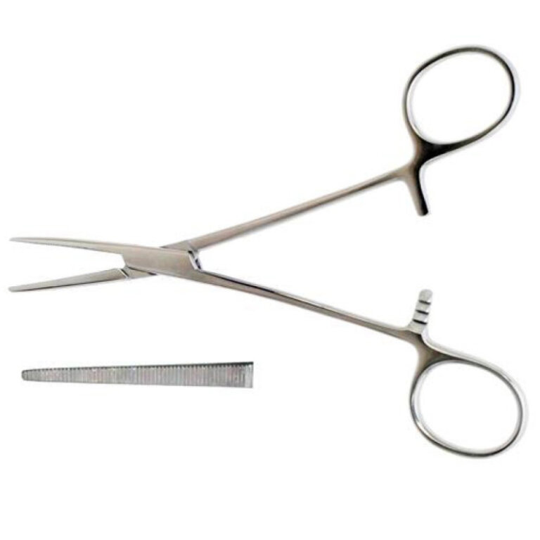 Затискач Більрот, зубчастий, прямий 160 мм, №1