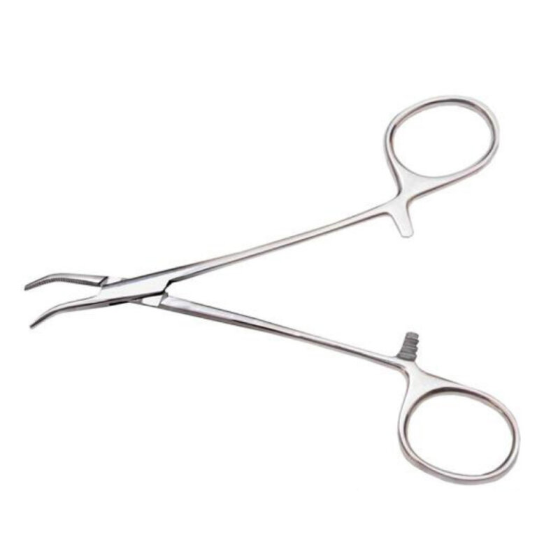 Зажим Москито, изогнутый по ребру для новорожденных, 125 мм